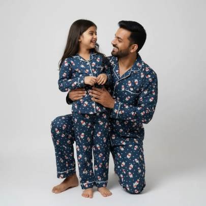 Father Daughter Printed Matching Night Suit