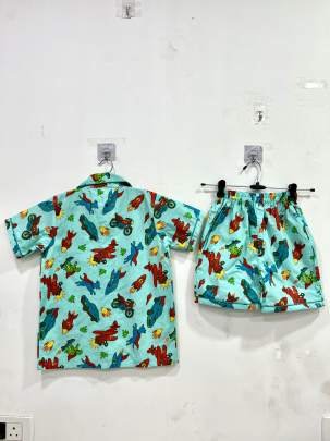 Multi Color Kids Boys Night Suit 